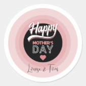 Happy moederdag ronde sticker (Voorkant)