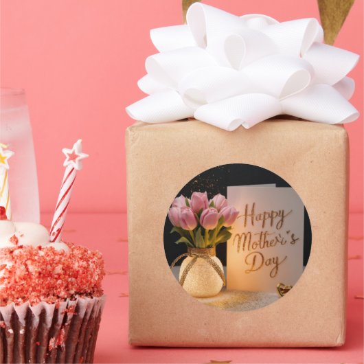 Happy Moederdag Ronde Sticker (Feest)