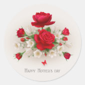 Happy Moederdag Ronde Sticker (Voorkant)