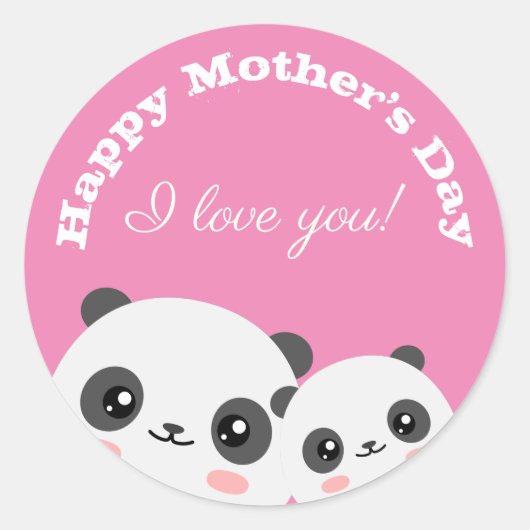 Happy Moederdag Ronde Sticker (Voorkant)