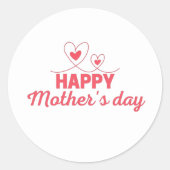 Happy Moederdag Ronde Sticker (Voorkant)