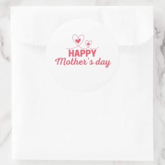 Happy Moederdag Ronde Sticker (Tas)