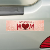 Happy Moederdag Roos Heart Bouquet Bumpersticker (Op auto)