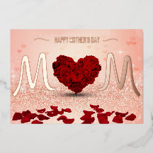 Happy Moederdag Roos Heart Bouquet