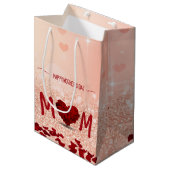 Happy Moederdag Roos Heart Bouquet Medium Cadeauzakje (Voorkant Gekanteld)