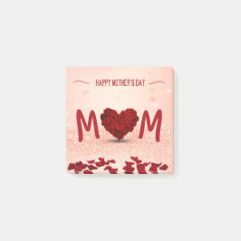 Happy Moederdag Roos Heart Bouquet Post-it® Notes