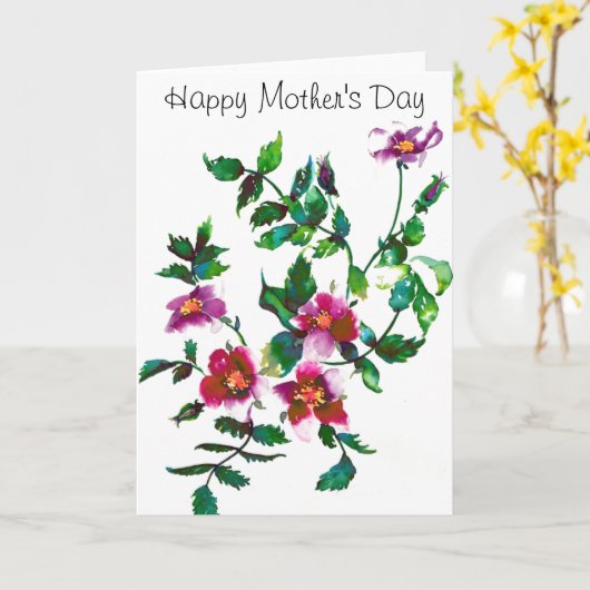 Happy Moederdag -  Roos Kaart (Gele Bloem)