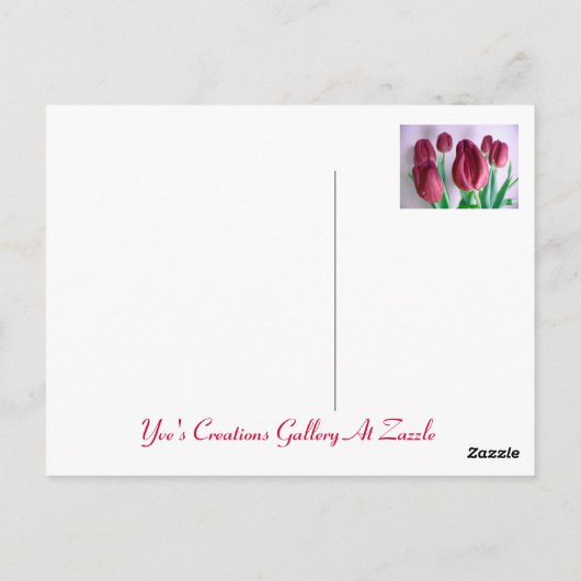 Happy Moederdag Rosey Tulips Briefkaart (Achterkant)