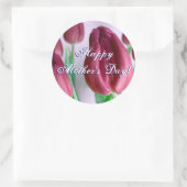 Happy Moederdag Rosey Tulips Ronde Sticker (Tas)
