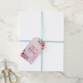 Happy Moederdag Roze Aquarel Bloem Cadeaulabel (Met Touw)