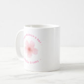 Happy Moederdag roze bloem wit Koffiemok (Voorkant links)