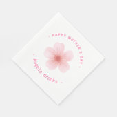 Happy Moederdag roze bloem wit Servet (Hoek)