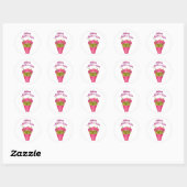Happy Moederdag roze bloemen Bouquet Design Ronde Sticker (Vel)