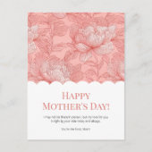 Happy Moederdag Roze Bloemen Schattigee Moderne Sc Feestdagenkaart (Voorkant)