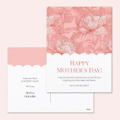 Happy Moederdag Roze Bloemen Schattigee Moderne Sc Feestdagenkaart