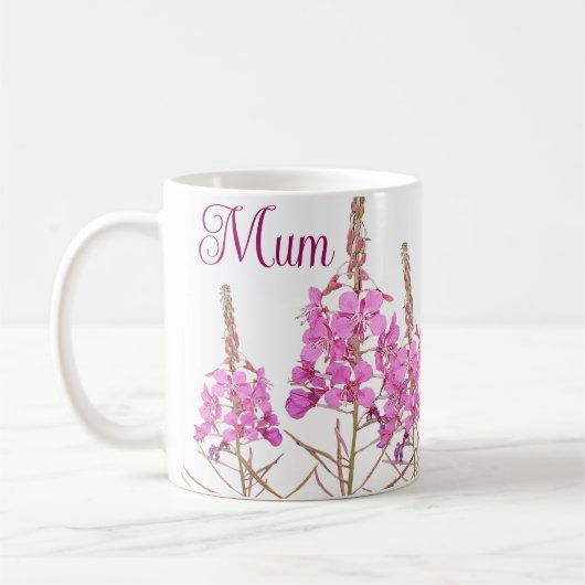 Happy Moederdag roze bloemenboho mok voor mama (Links)