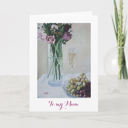 Happy Moederdag  roze bloemenkunst Kaart (Voorkant)