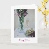 Happy Moederdag  roze bloemenkunst Kaart (Gele Bloem)