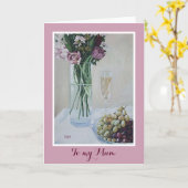 Happy Moederdag  roze bloemenkunst Kaart (Gele Bloem)