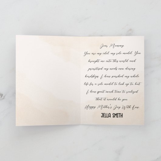 Happy Moederdag Roze Blue Gradient Kaart (Binnen)