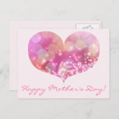 Happy Moederdag | Roze Briefkaart van het hart (Voorkant / Achterkant)