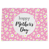 Happy Moederdag roze Daisy Flower Pattern Groot Cadeauzakje (Voorkant)