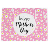 Happy Moederdag roze Daisy Flower Pattern Groot Cadeauzakje (Achterkant)