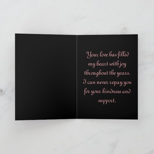 Happy Moederdag roze en Black Floral Kaart (Binnen)