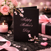 Happy Moederdag roze en Black Floral