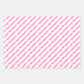 Happy Moederdag Roze en White Inpakpapier Vel (Voorkant 2)
