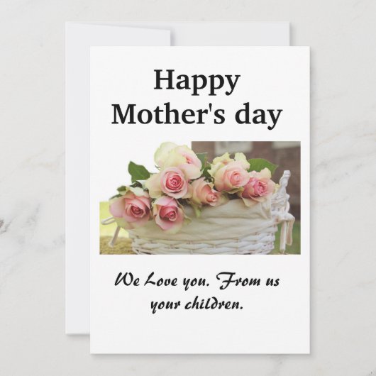 Happy Moederdag | Roze Flowers Holiday Kaart (Voorkant)