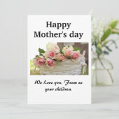 Happy Moederdag | Roze Flowers Holiday Kaart (Staand voorkant)