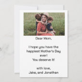 Happy Moederdag | Roze Flowers Holiday Kaart (Achterkant)