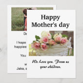 Happy Moederdag | Roze Flowers Holiday Kaart (Voorkant / Achterkant)