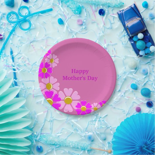 Happy Moederdag  Roze Flowers Paper Bord (Feest)