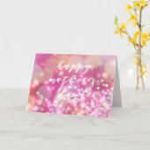 Happy Moederdag | Roze glitter Kaart (Gele Bloem)