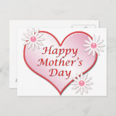 Happy Moederdag roze hart Briefkaart (Voorkant / Achterkant)
