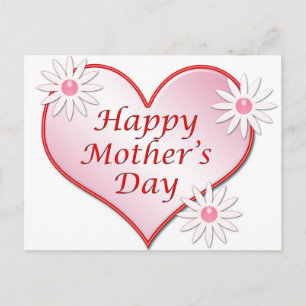 Happy Moederdag roze hart Briefkaart