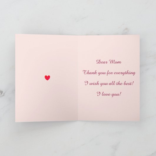 Happy Moederdag, roze harten en engel Kaart (Binnen)