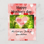 Happy Moederdag | Roze hartfeestdag Kaart (Voorkant)