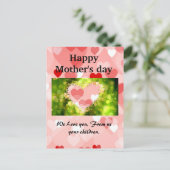 Happy Moederdag | Roze hartfeestdag Kaart (Staand voorkant)