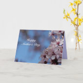 Happy moederdag, roze kersbloesem kaart (Gele Bloem)