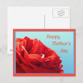 Happy Moederdag - roze roos Briefkaart (Voorkant / Achterkant)