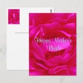 Happy Moederdag Roze Rose Briefkaart (Voorkant / Achterkant)