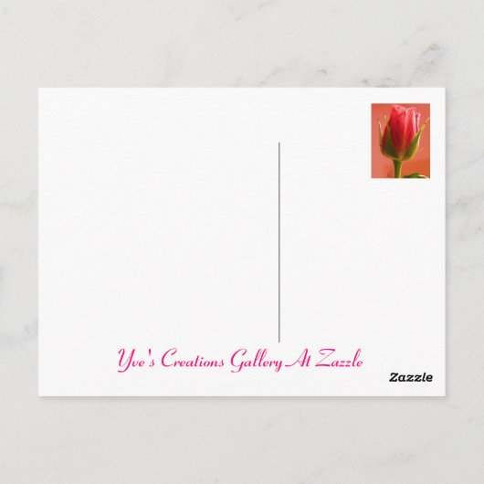 Happy Moederdag Roze Rose I Briefkaart (Achterkant)