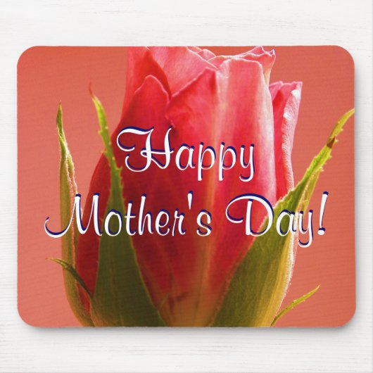Happy Moederdag Roze Rose I Muismat (Voorkant)