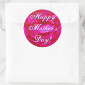 Happy Moederdag Roze Rose Ronde Sticker (Tas)