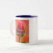 Happy Moederdag Roze Rose Tweekleurige Koffiemok (Voorkant links)