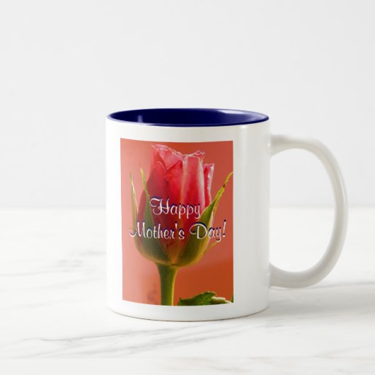 Happy Moederdag Roze Rose Tweekleurige Koffiemok (Rechts)
