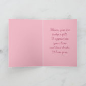 Happy Moederdag roze Roses Kaart (Binnen)